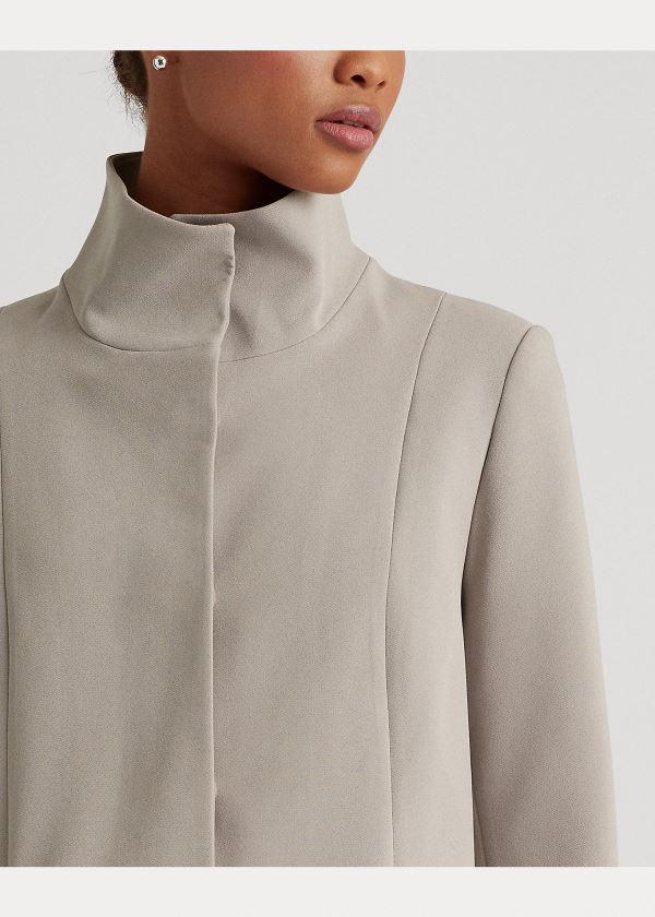 lauren ralph lauren stand collar crepe coat