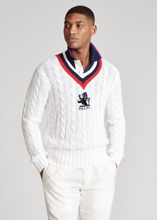 ralph lauren embroidered cricket sweater