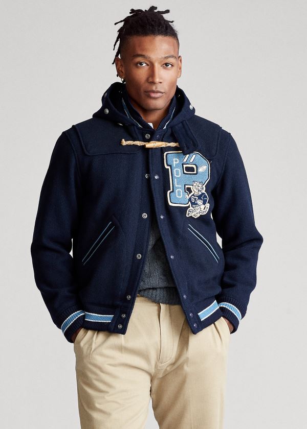 polo ralph lauren men's letterman jacket