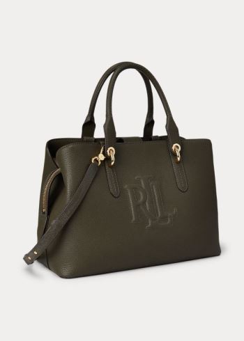 ralph lauren leather embossed hayward satchel bag